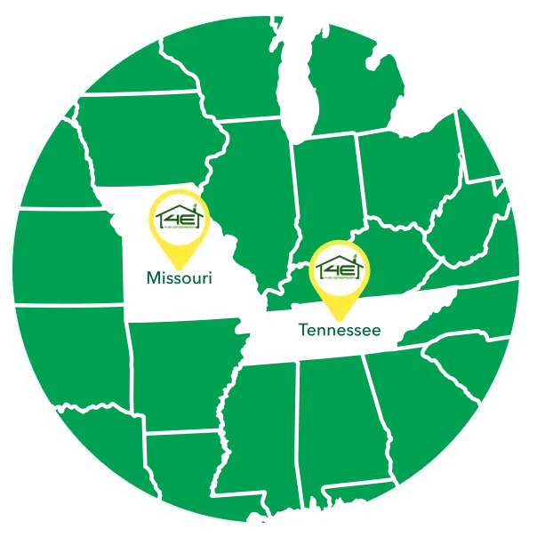 4-Evergreen Lawn Service Area Map Missouri and Tennessee