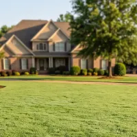 large lawn with home in the background