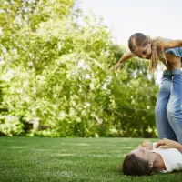 Mother-daughter-on-lawn