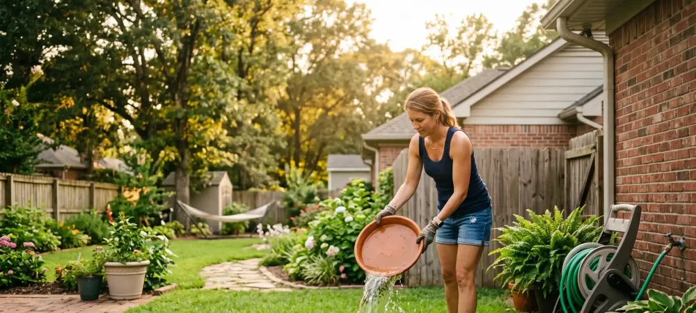 lady dumping water