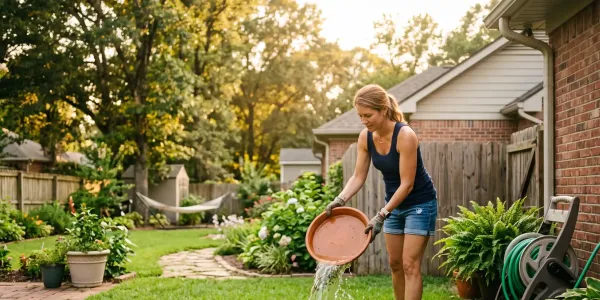 lady dumping water